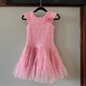 Jona Michelle Pink Lace Tulle Party Dress | 3T | Formal Occasion